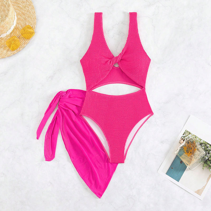 Dame Cut-Out Badedragt med elegant Wrap-Nederdel Stilla
