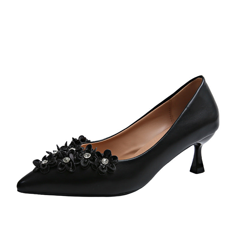 Dame Dekorative Florale Pyntet Kitten Heels Stilla