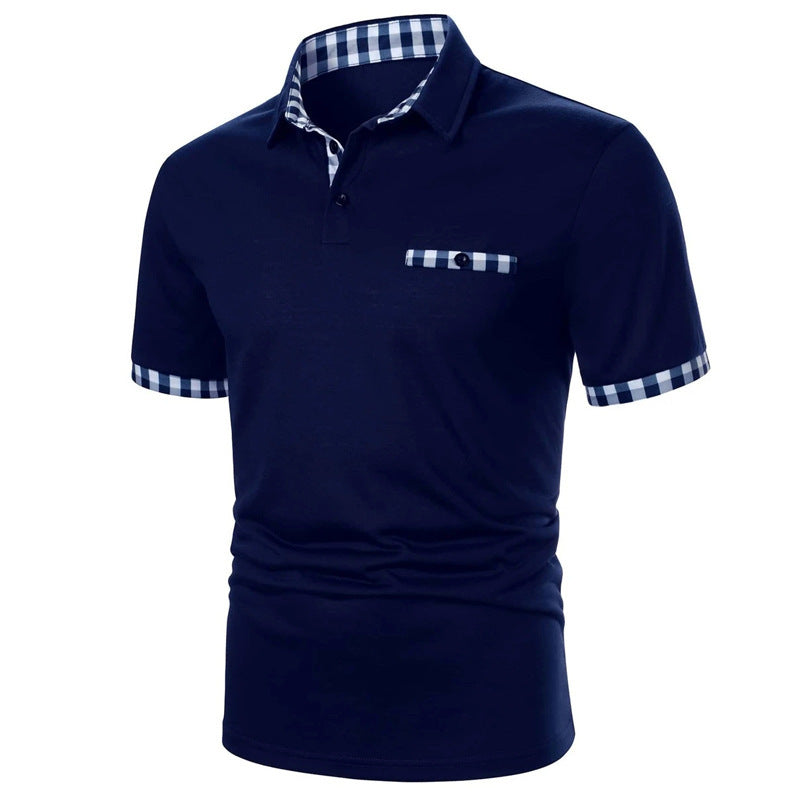 Herrer Poloshirt med stilfulde ternede detaljer og innovativ krave Stilla