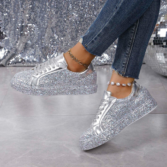 Damer Glitrende Sneakers med sporty design og skridsikker sål Stilla