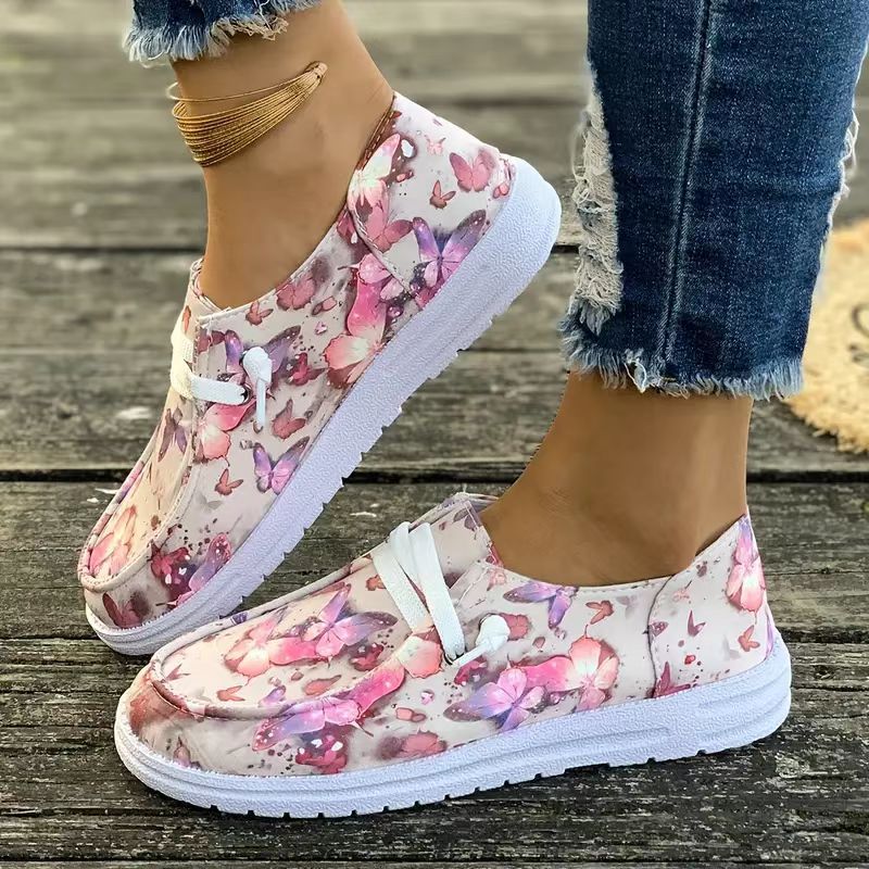 Dame Designer fritidssko med blomstermønster og komfortabel sål Stilla