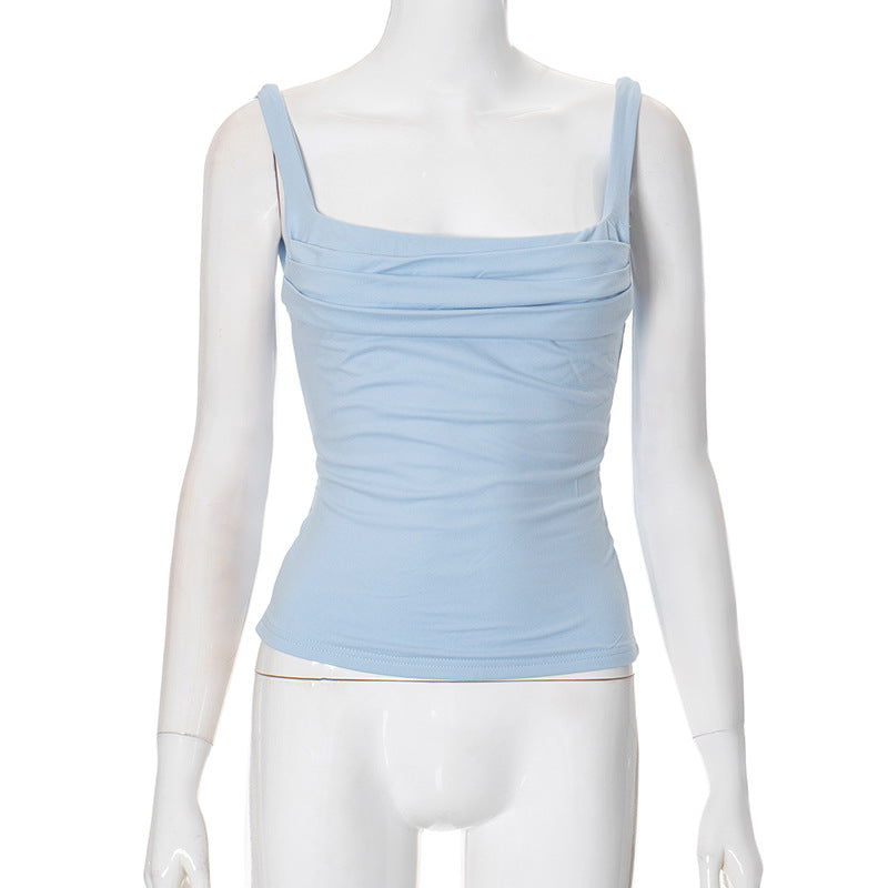 Dame Draperet Cami-Top med Quadrat-Udskæring Stilla