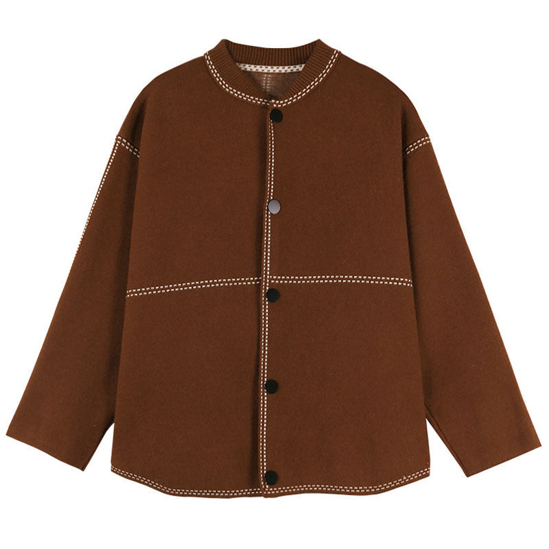 Dame afslappet Cardigan med kunstnerisk sømførelse og elegante knapdetaljer Stilla