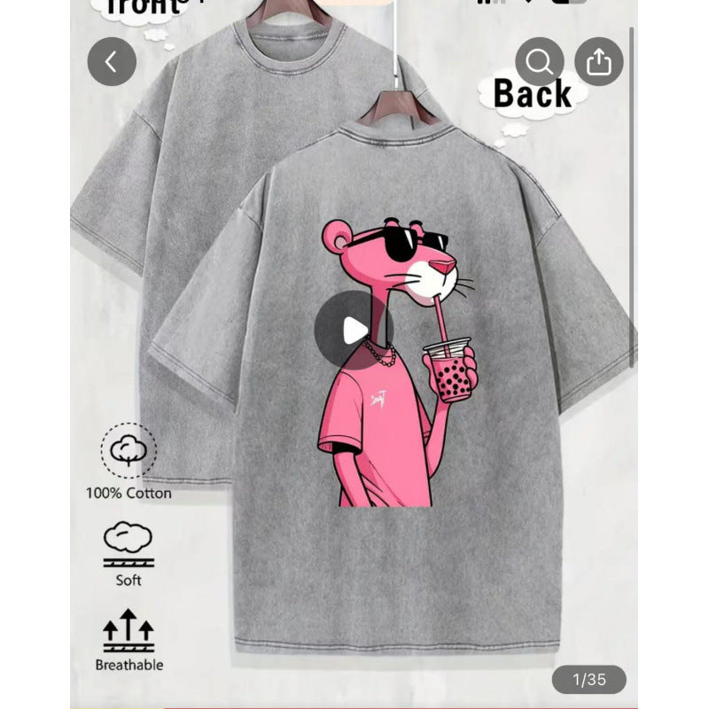 Dame Oversized T-shirt med unikt print Stilla