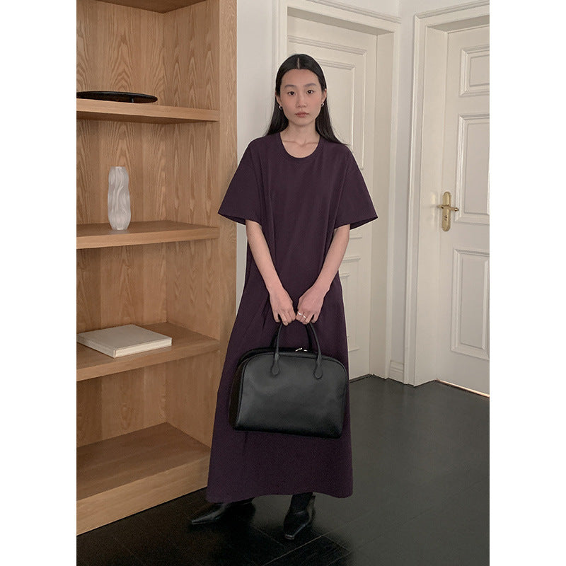 Dame afslappet oversized kjole i åndbart bomuldsblandingsmateriale med løs pasform Stilla