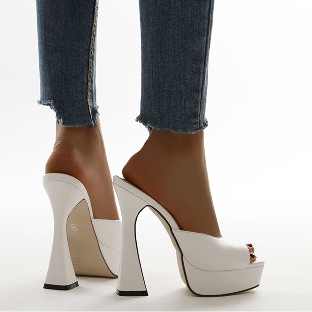 Dame åbne højhælede sandaler med platform og smart fodåbning Stilla