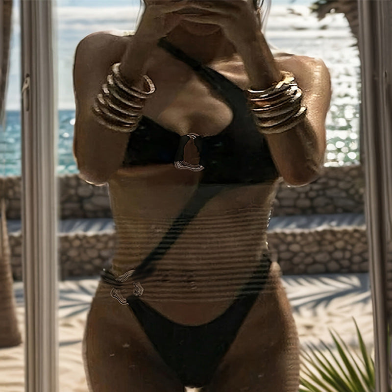 Dame Cut-Out asymmetrisk Bikini-sæt Stilla