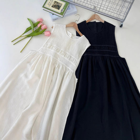 Dame afslappet flydende maxikjole med struktureret overdel Stilla