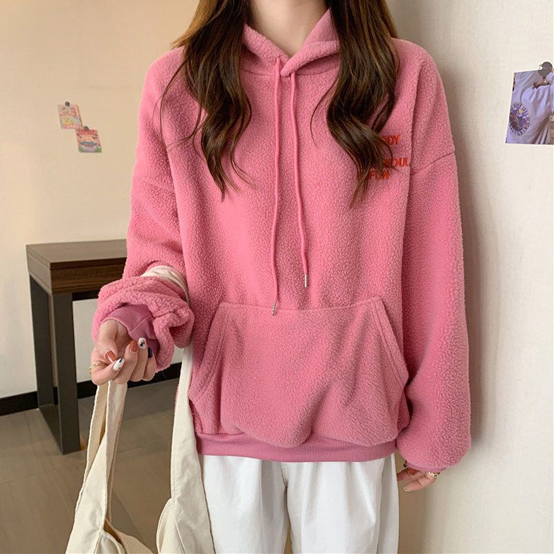 Femme Cozy Fleece Pullovere Hoodie med Kænguru-lomme Stilla