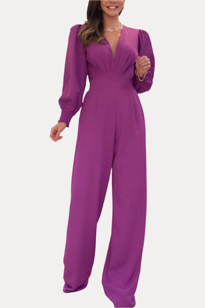 Stilla | V-hals Langærmet Jumpsuit
