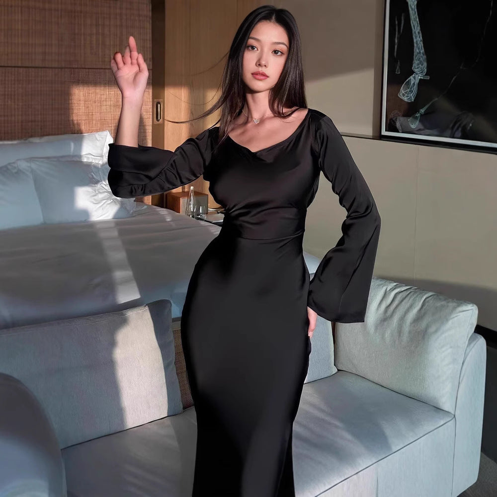 Dame Elegant aften kjole med brede ærmer Stilla