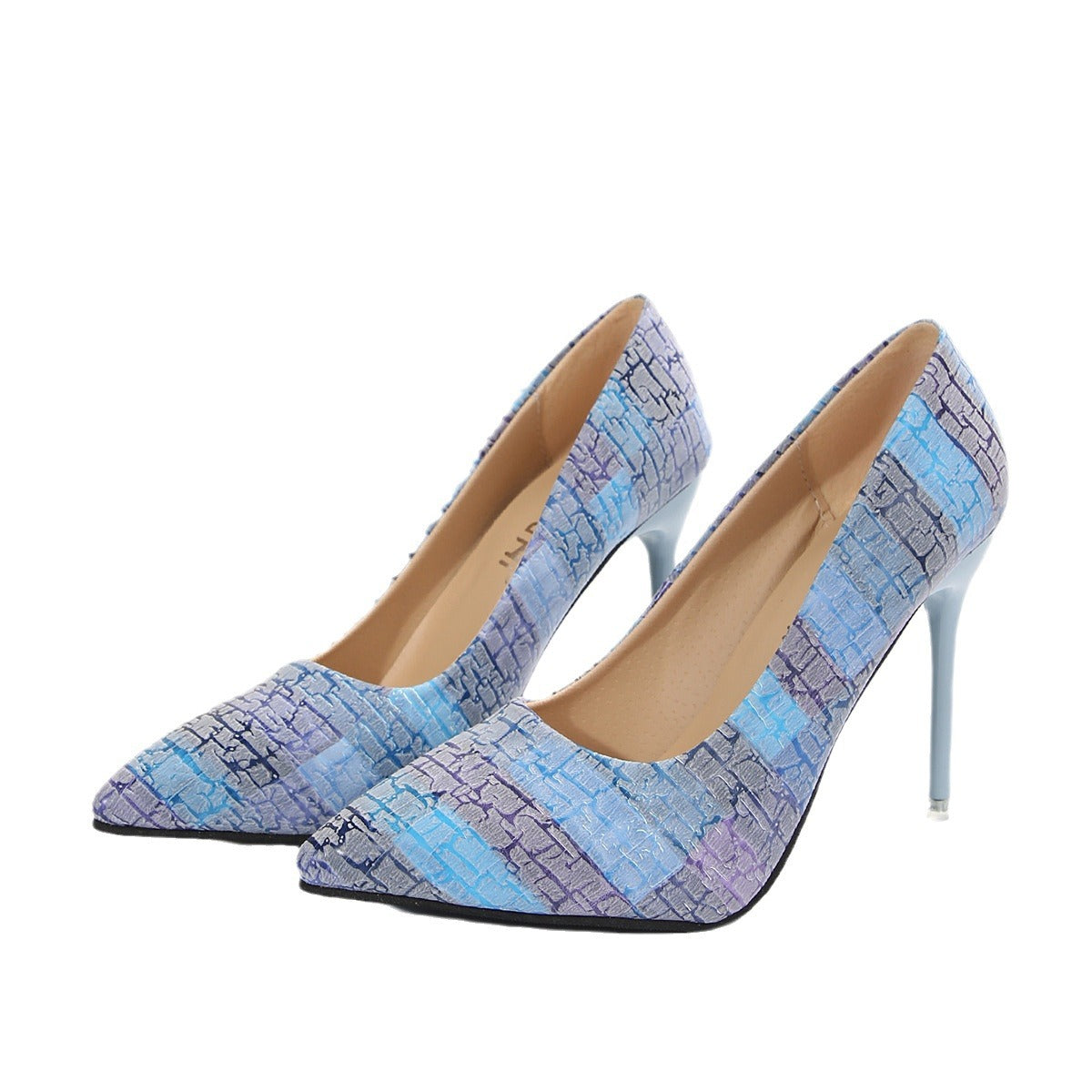 Dame Glamourøse Pumps med trendy mosaikdesign og elegant hæl Stilla