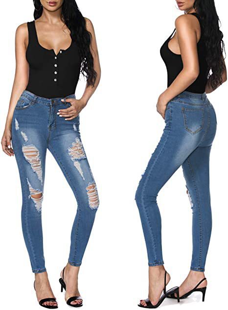 Dame Elegant Badeværk med knapdetaljer og høj udskæring Stilla