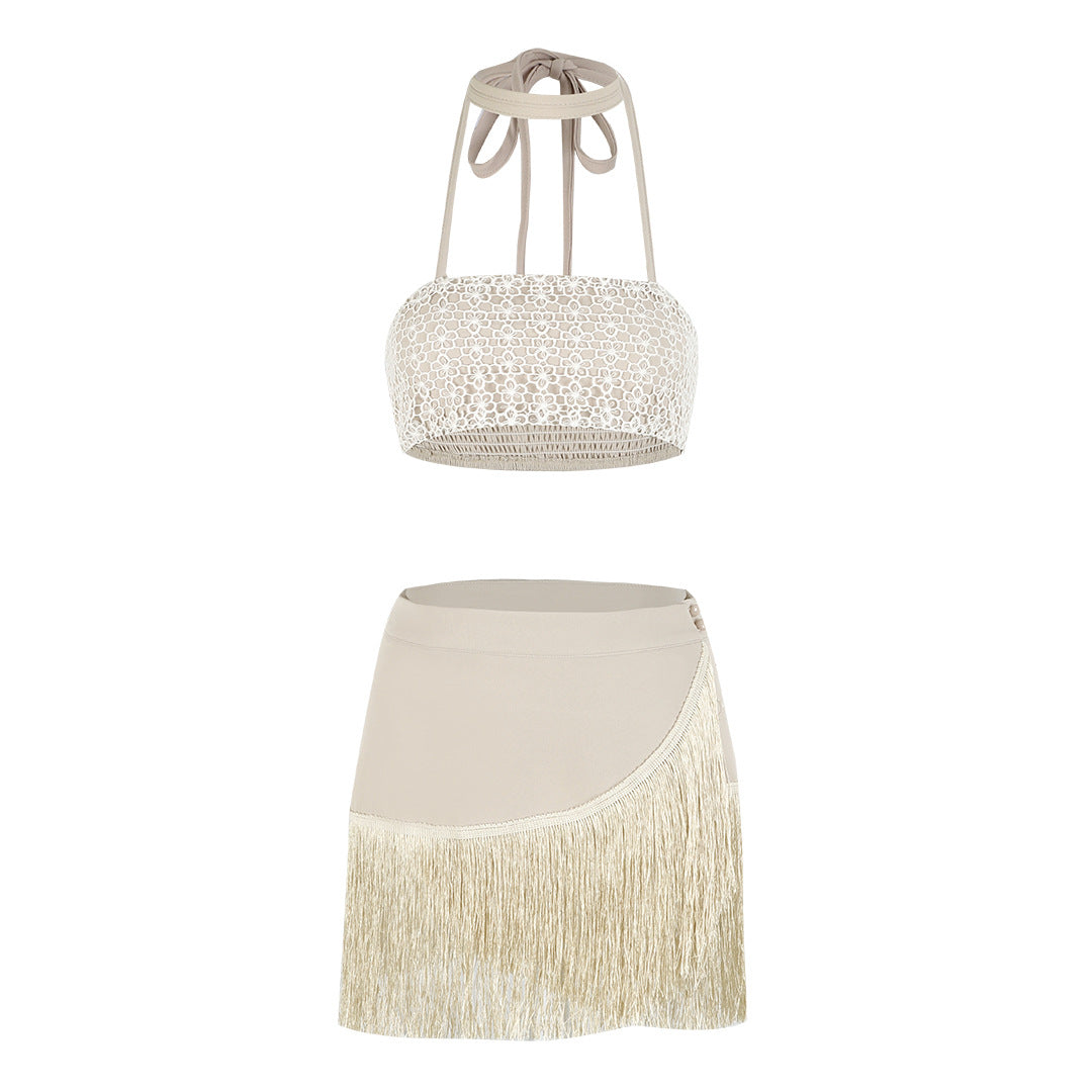 Dame Crop-Top og Franskørt-Sæt Stilla