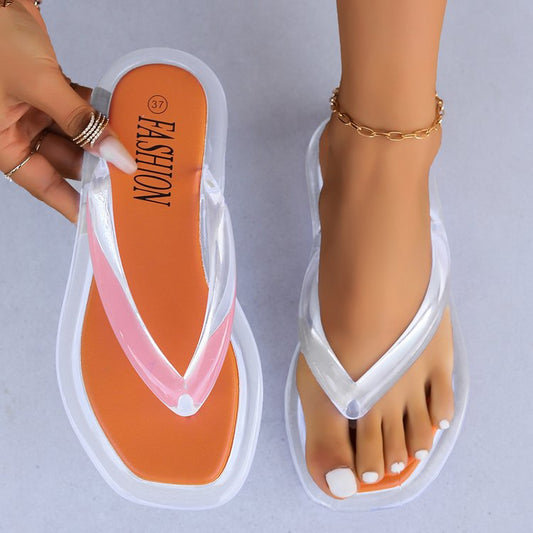 Dame Gennemsigtige Flip-Flops med ergonomisk fodbund og fleksibelt materiale Stilla