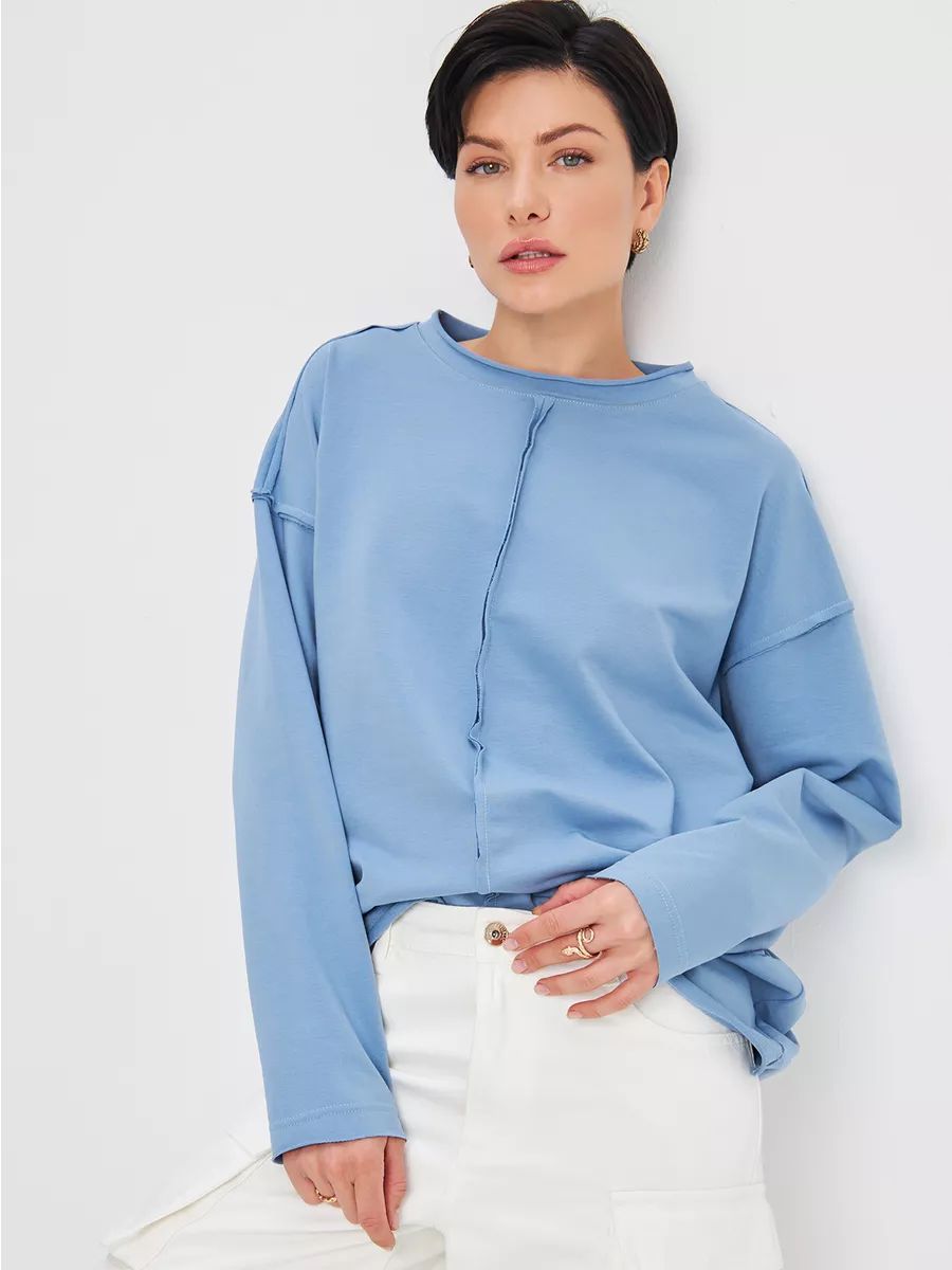 Dame afslappet oversized sweatshirt med fashionable detaljer Stilla