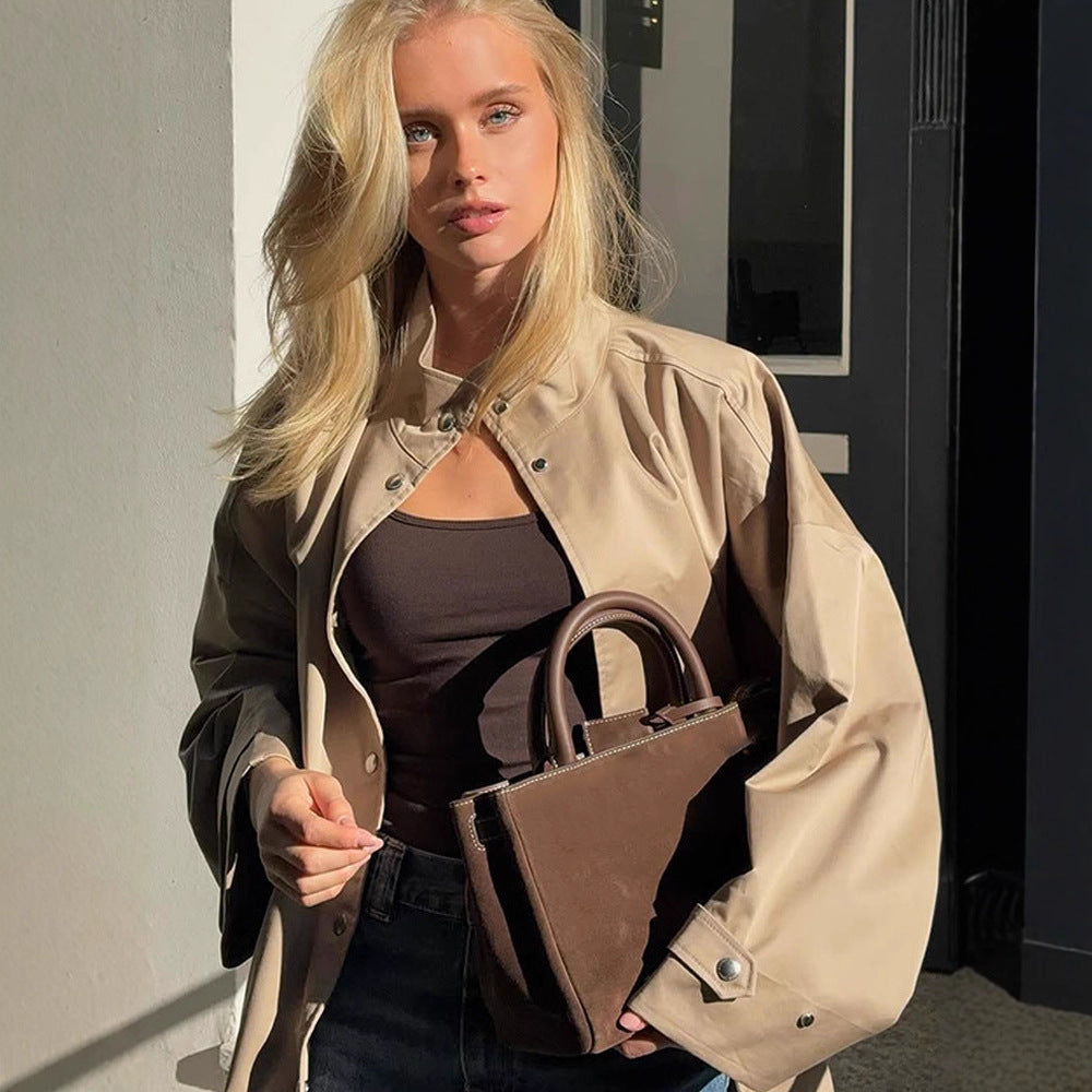 Dame afslappet oversized jakke med praktiske lommer Stilla