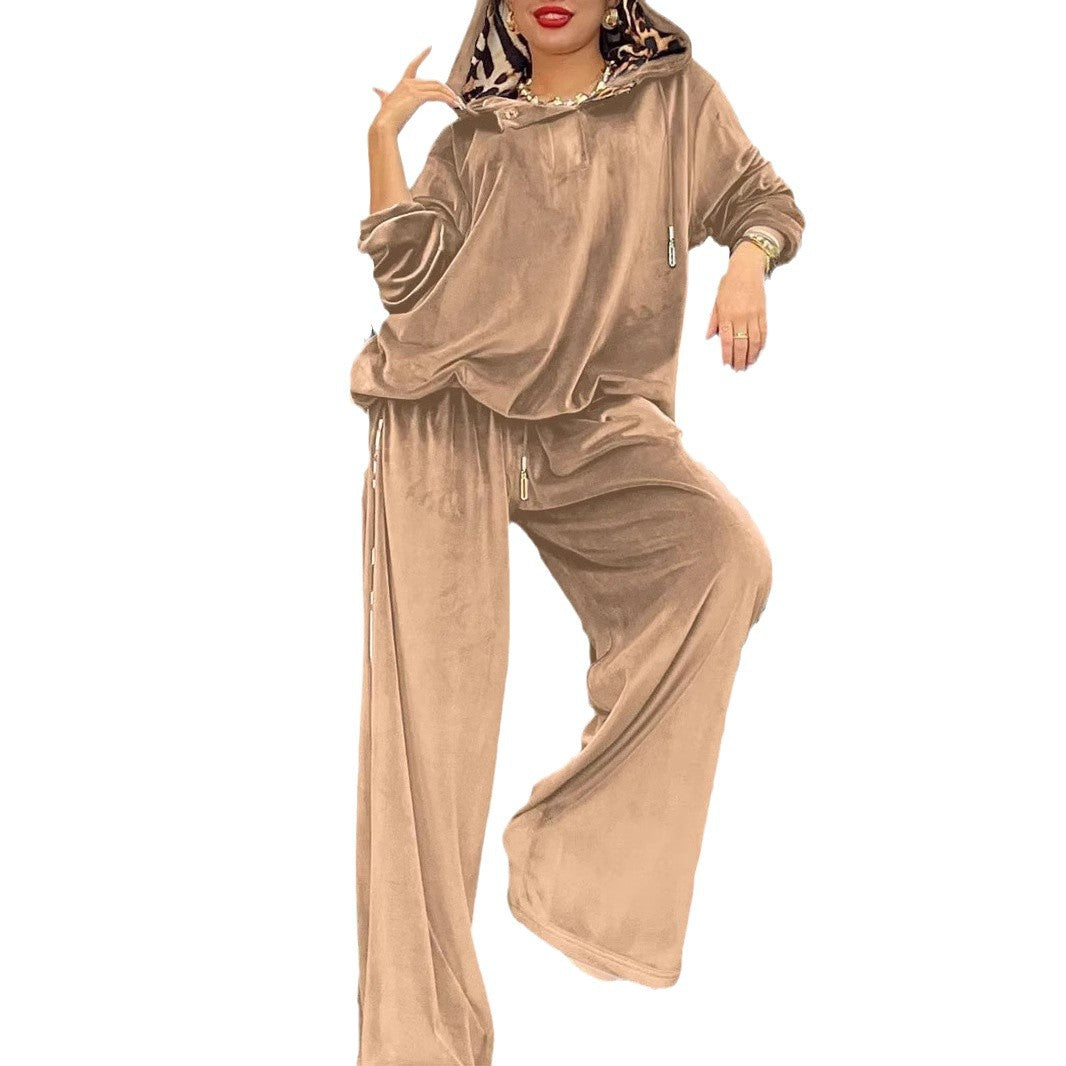 Dame elegant fritids-loungewear med hætte og bred pasform Stilla