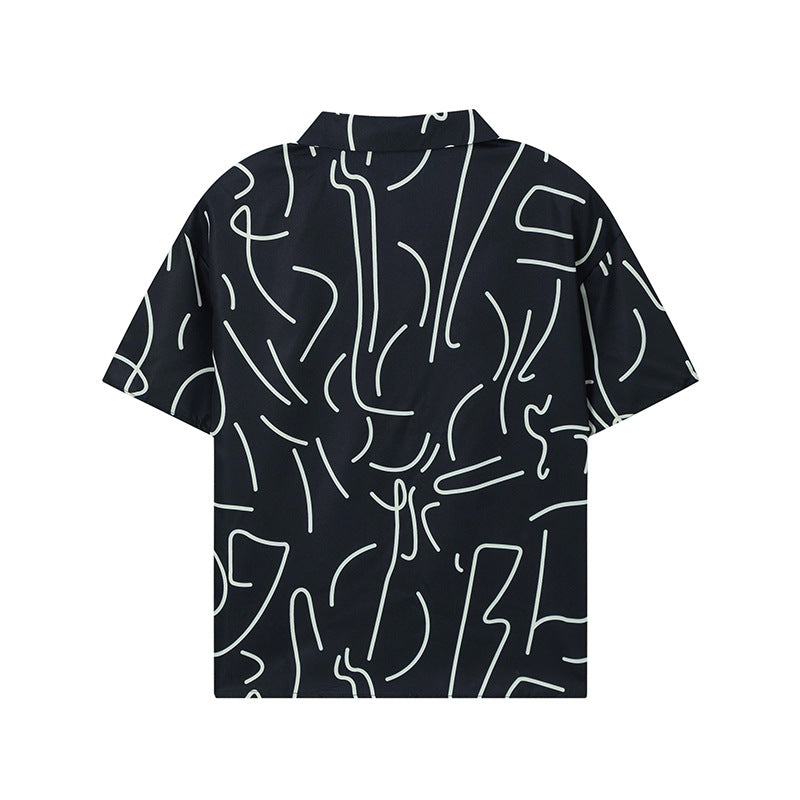 Dame Abstract Print Løs Pasform Loungewear Sæt Stilla
