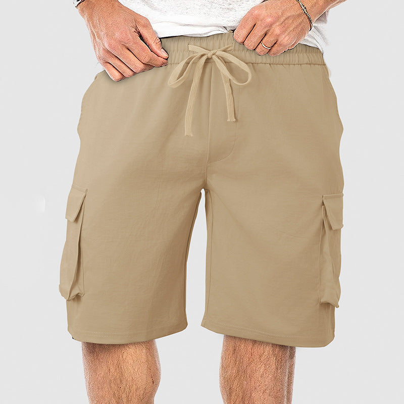 Herrer Cargo Shorts med elastisk talje og praktisk lomme-design Stilla