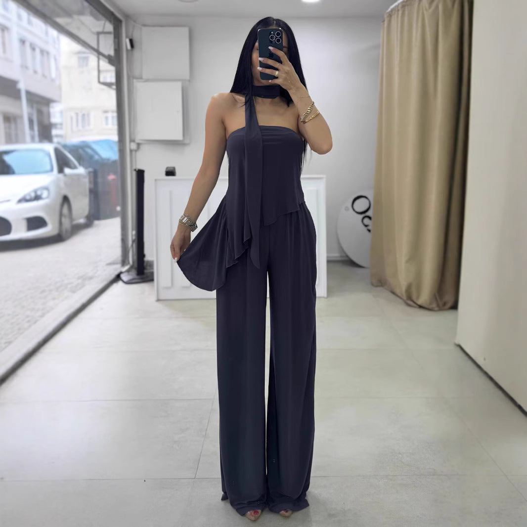 Kvinder Elegant Halterneck Jumpsuit Stilla