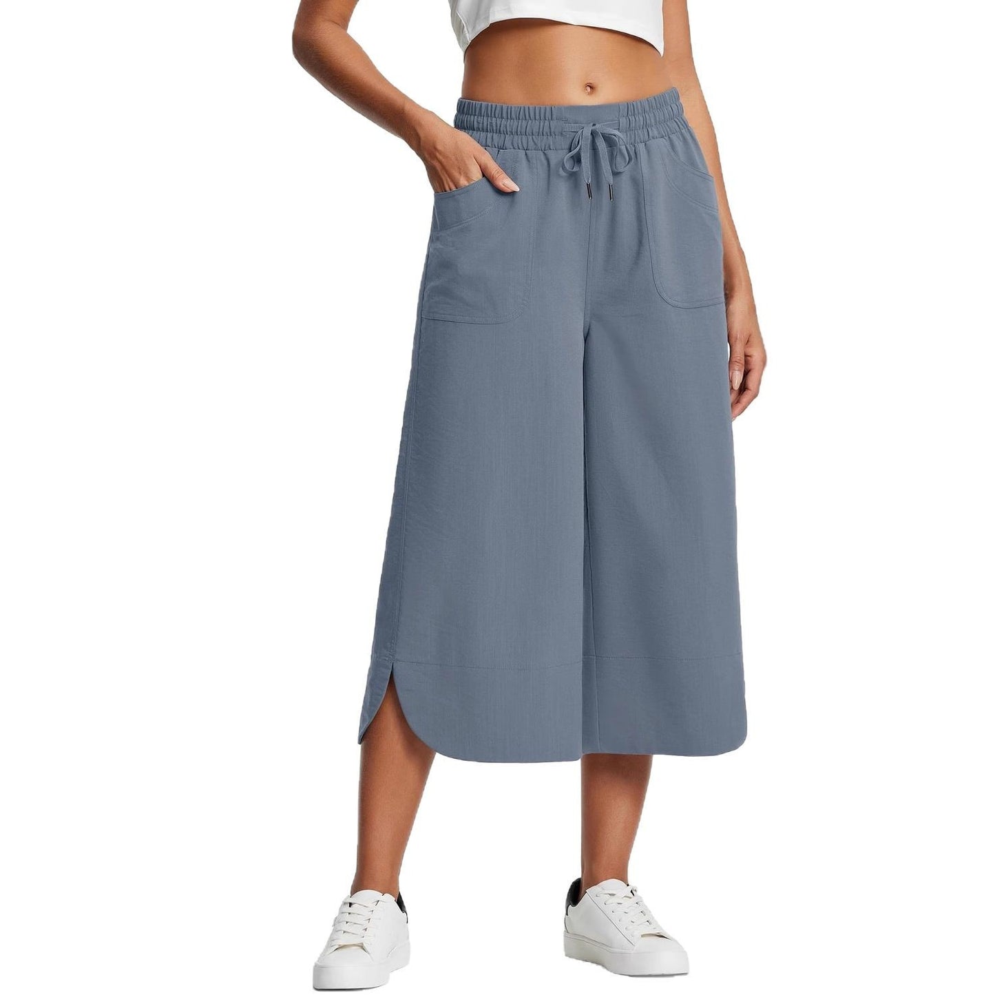 Dame afslappede culottes med elastisk talje og sidelommer Stilla