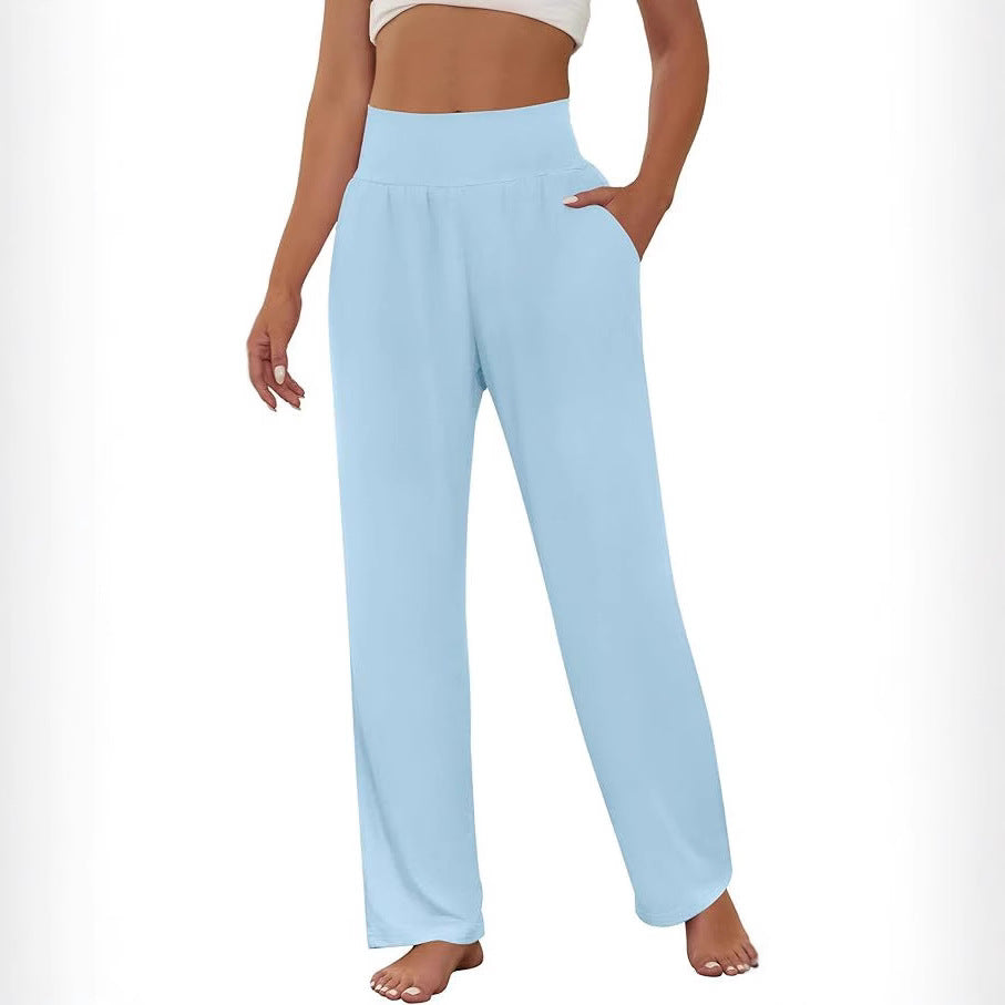 Dame afslappende Palazzo-bukser med høj talje og praktiske lommer Stilla