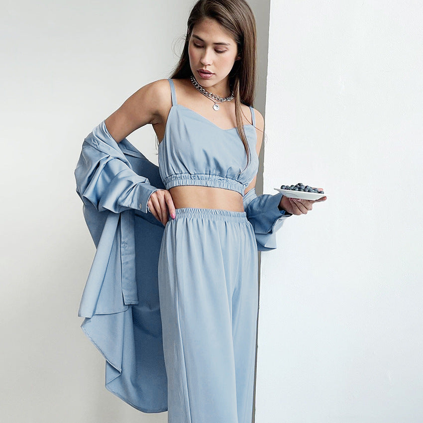 Dame afslappet lounge-sæt med cropped overdel og løs pasform Stilla