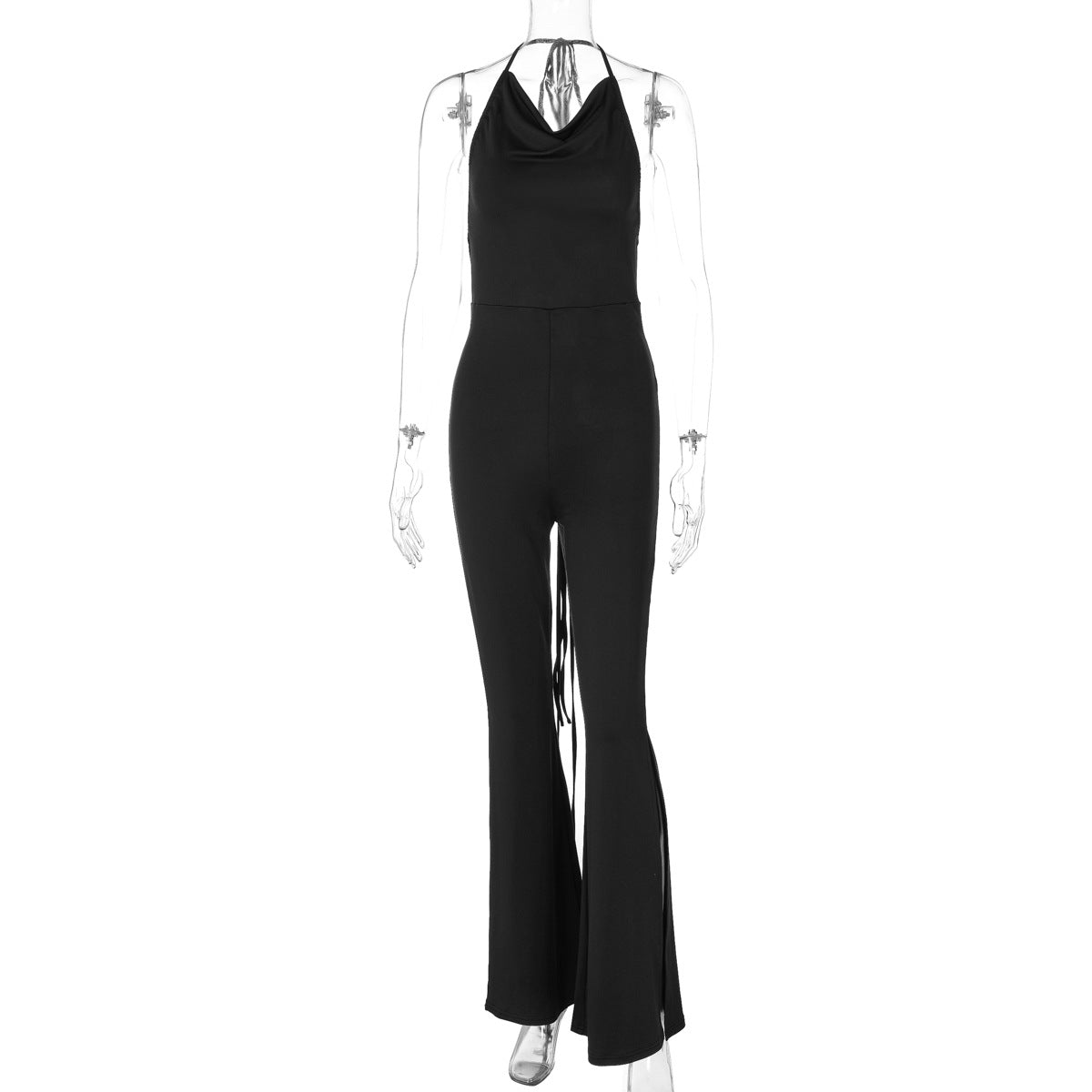 Dame Elegant Jumpsuit med flatterende Cowl-udskæring og sideslidser Stilla