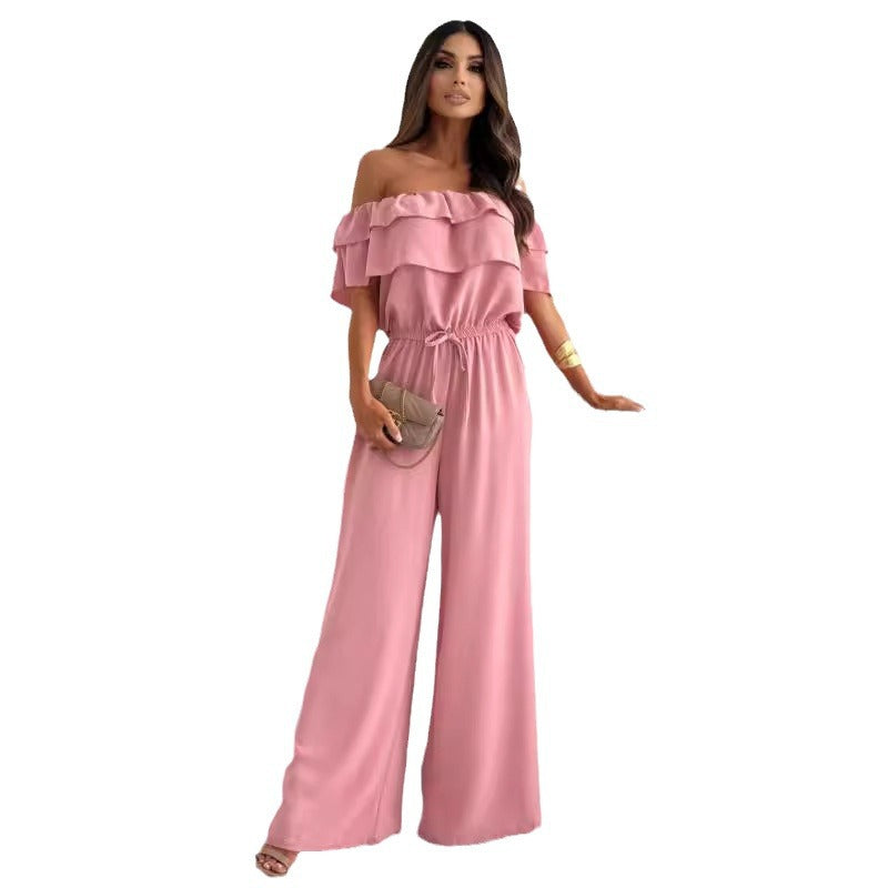 Dame Off-Shoulder Bredbens Jumpsuit Stilla
