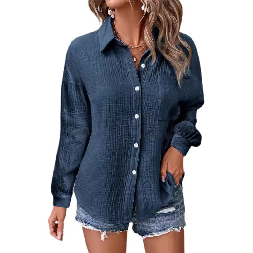 Dame afslappet linnedbluse Stilla