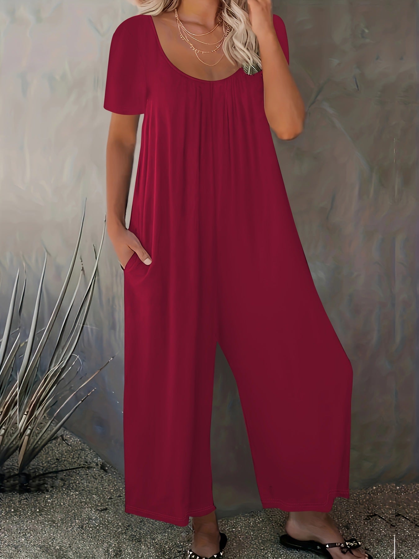 Dame Casual Jumpsuit med løs pasform og praktiske lommer Stilla