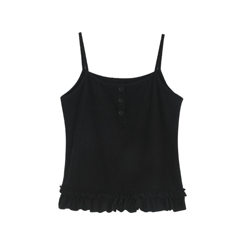 Dame afslappet lag-top med flæsekant og kortærmet nederdel Stilla