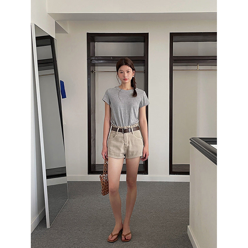 Dame afslappede shorts med højere talje og praktiske lommer Stilla