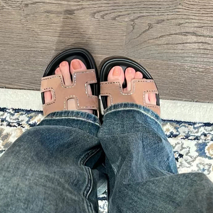 Dame Designer Pantoletter med moderne kryds-design Stilla