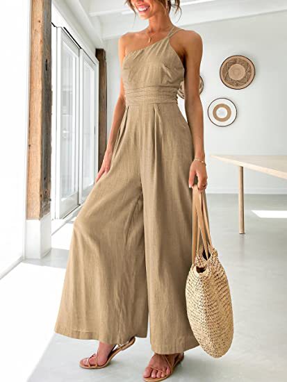 Stilla | One Shoulder Bred Ben Fast Farvet Jumpsuit
