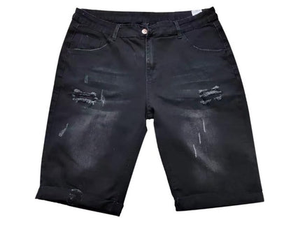 Herrer casual jeansshorts med moderne rifter og opadvendte sømme Stilla