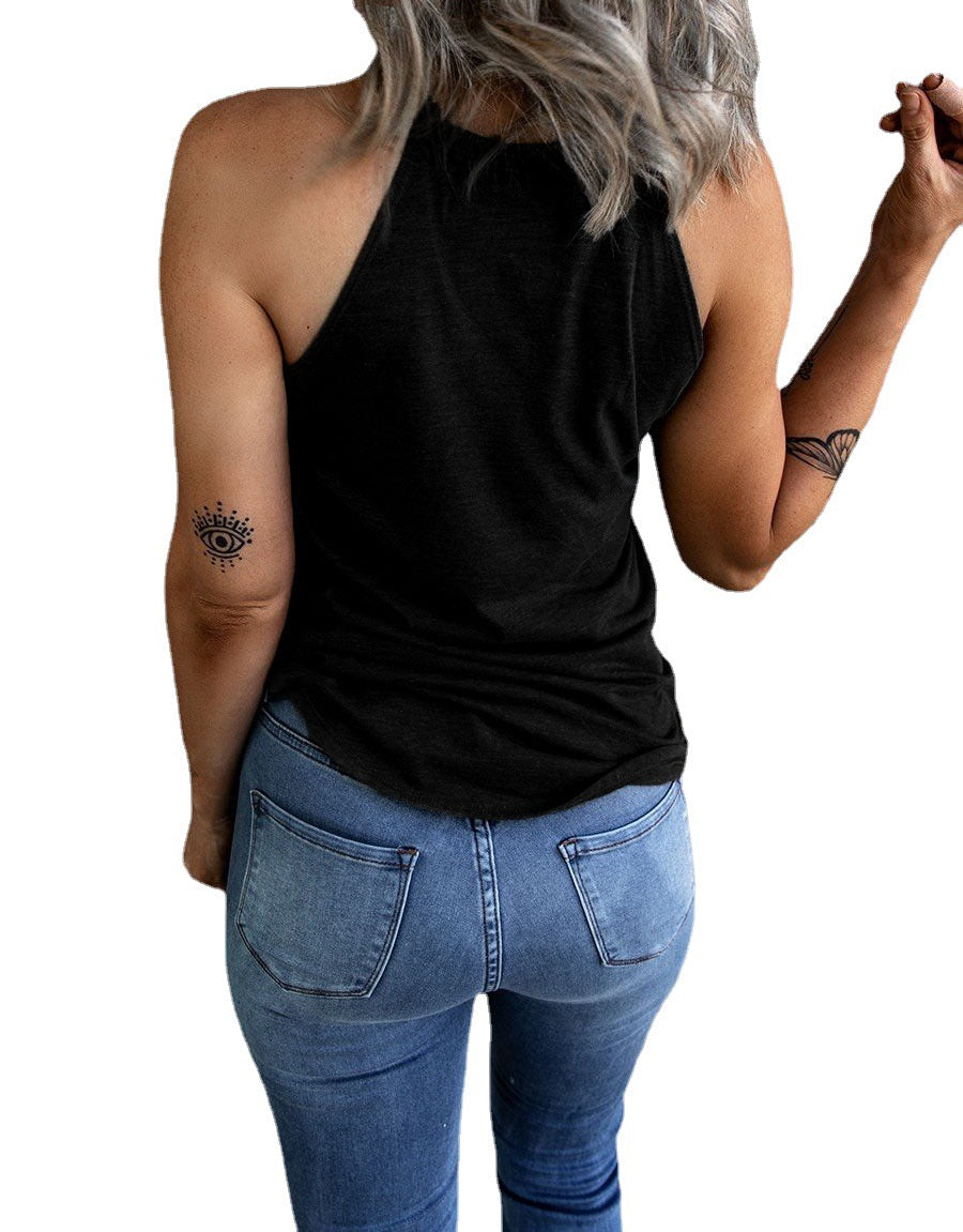 Dame afslappet bomulds-top med høj krave og løs pasform Stilla