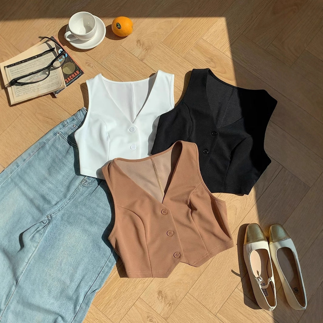 Dame Cropped Overdel med elegant snit og blødt flydende stof Stilla