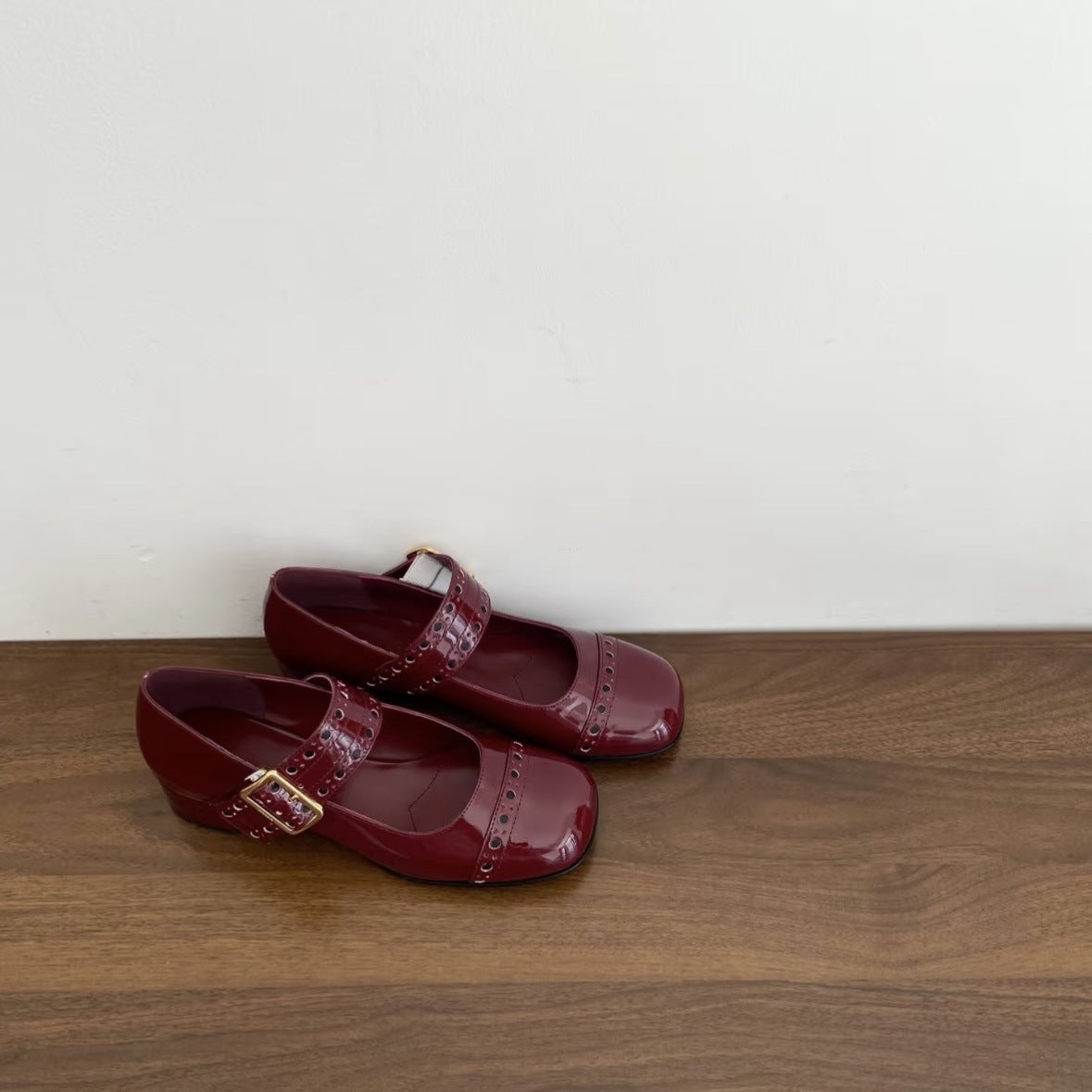 Dame dobbeltrem Mary Jane ballerinaer med dekorative spænder Stilla