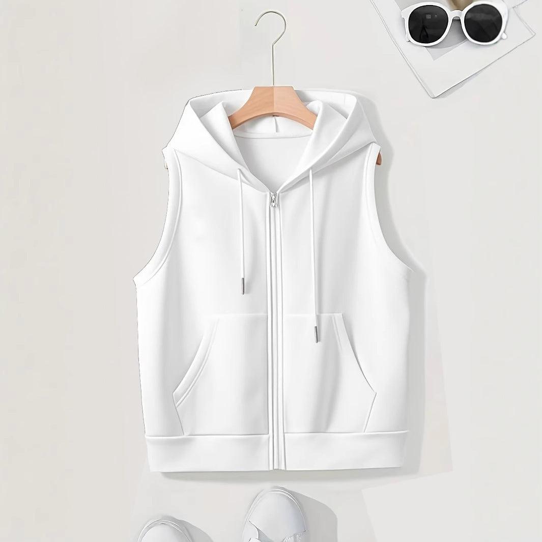 Dame sporty hættevest med gennemgående lynlås og praktiske lommer Stilla