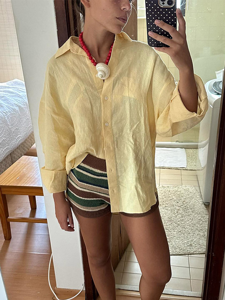 Dame afslappet linned skjorte Stilla