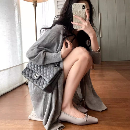 Dame Elegant Bue-Detalje Spidssko Stilla