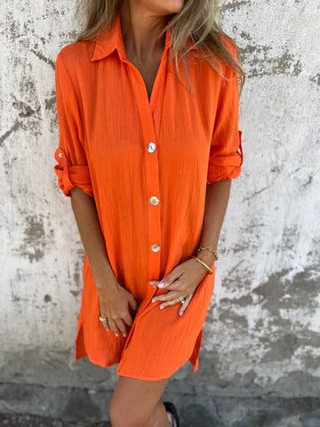 Dame afslappet skjortekjole lavet af kvalitet viscose-blanding Stilla