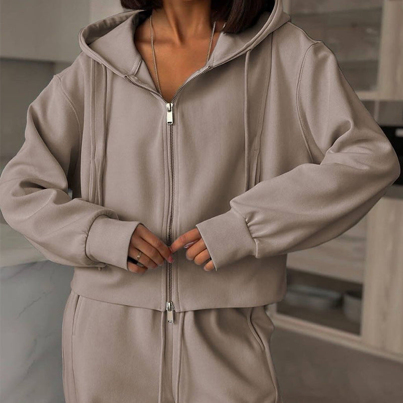 Dame afslappet hættetræningsdragt i blødt sweatsmateriale Stilla