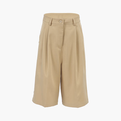 Dame elegante Chino-shorts med høj talje og udvidet snit Stilla