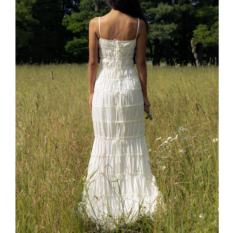 Dame Drapering Aftenkjole med fine stropper Stilla