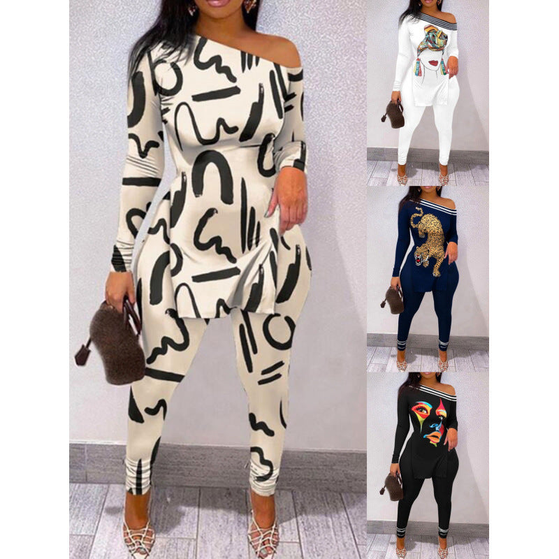 Damer Off-Shoulder lagdelt tryk jumpsuit Stilla