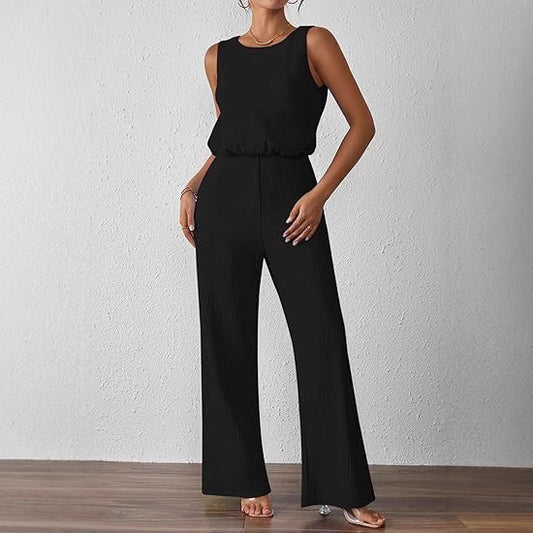 Dame jumpsuit i trendy ribstrikdesign Stilla