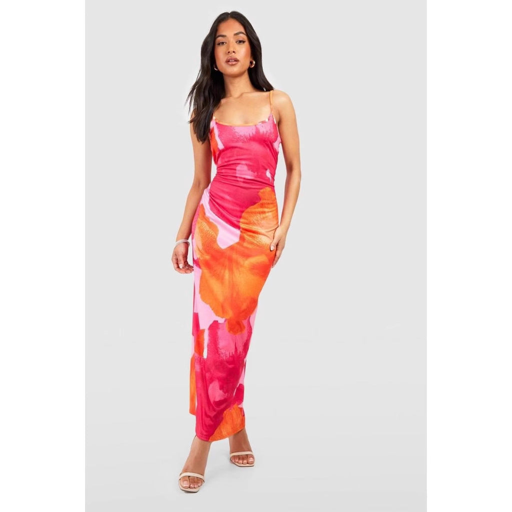 Dame A-linje Blomster Maxikjole Stilla